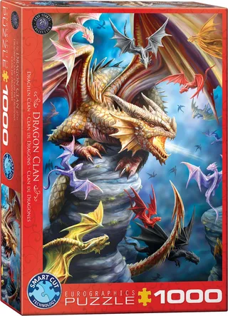puzzel Dragon Clan - Anne Stokes - 1000 stukjes legpuzzel. van Eurographics, editie Meerkleurig – doos 1 van 2