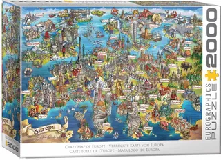 puzzel Europa kaart - 2000 stukjes legpuzzel. van Eurographics, editie Meerkleurig – doos 2 van 2