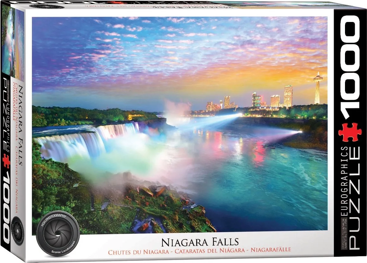 puzzel Globetrotter - Niagara Falls - 1000 stukjes legpuzzel. de Eurographics, édition Multicolore – boîte