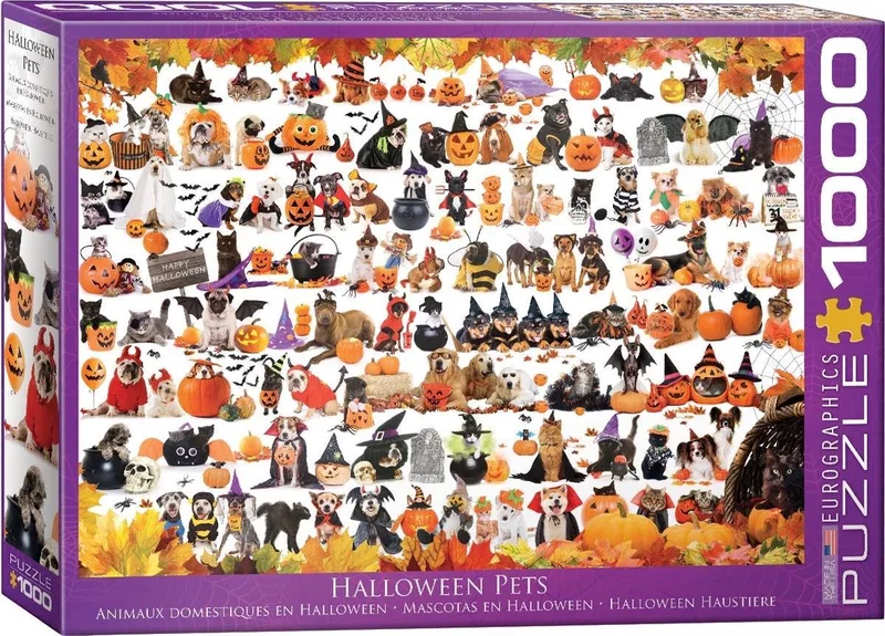 puzzel Halloween dieren legpuzzel 1000 stukjes karton. van Eurographics, editie Meerkleurig – doos