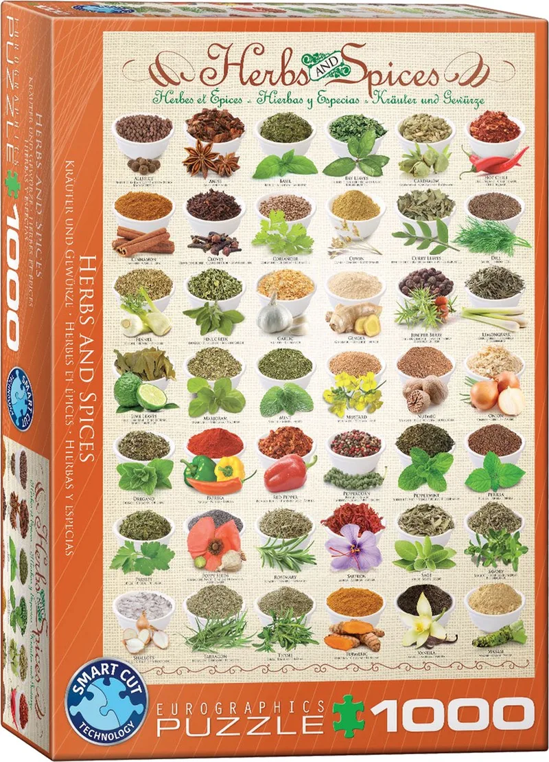 puzzel kruiden en specerijen - 1000 stukjes legpuzzel. van Eurographics, editie Meerkleurig – doos