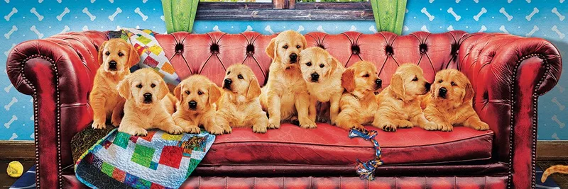 puzzel Lounging Labs - 1000 stukjes panorama honden. van Eurographics, editie Meerkleurig – doos