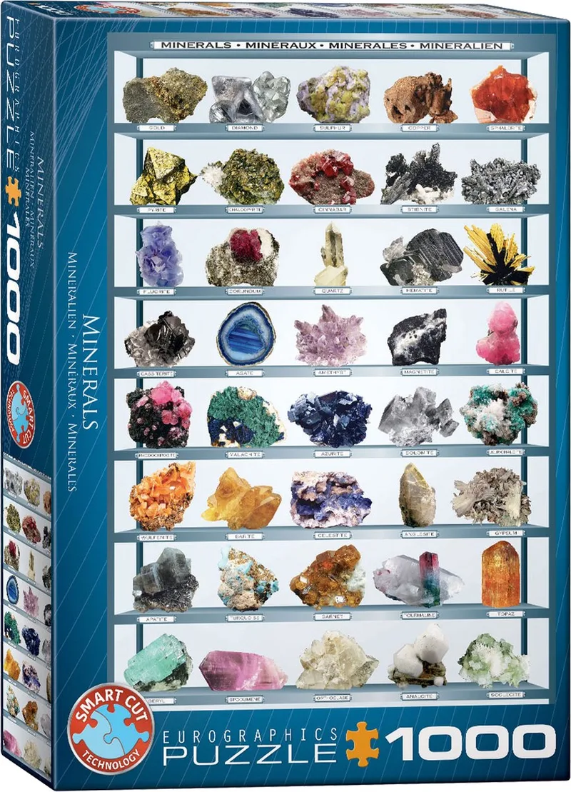 Puzzle Les minéraux du Monde - 1000 pièces de Eurographics, édition Multicolore – boîte