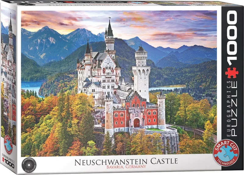 puzzel Neuschwanstein kasteel Duitsland 1000 stukjes karton. de Eurographics, édition Multicolore – boîte