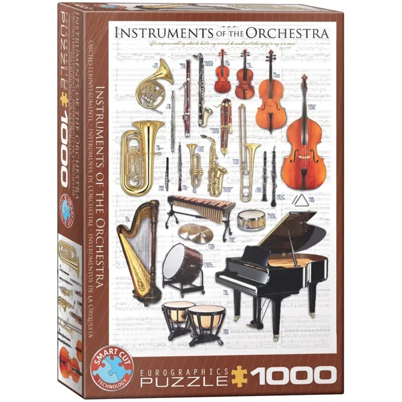 puzzel - orkest instrumenten - 1000 stukjes karton. från Eurographics, utgåva Flerfärgad – kartong 2 av 2