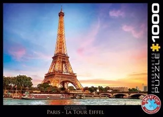 Puzzel - Paris La Tour Eiffel (1000) från Eurographics, utgåva Flerfärgad – kartong 1 av 2