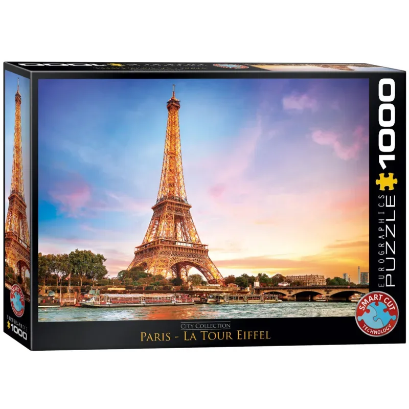 Puzzel - Paris La Tour Eiffel (1000) från Eurographics, utgåva Flerfärgad – kartong 2 av 2