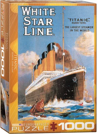 puzzel Titanic White Star Line - 1000 stukjes legpuzzel. von Eurographics, Ausgabe Mehrfarbig – Schachtel 1 von 2