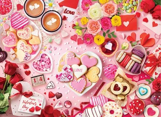 puzzel Valentijnsdag tafel 1000 stukjes romantisch. von Eurographics, Ausgabe Mehrfarbig – Schachtel 1 von 2