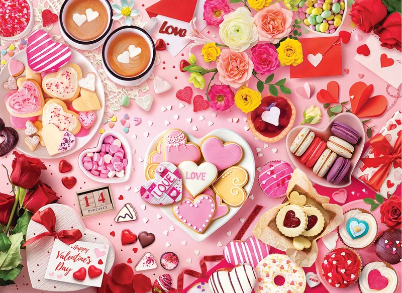 puzzel Valentijnsdag tafel 1000 stukjes romantisch. de Eurographics, édition Multicolore – boîte