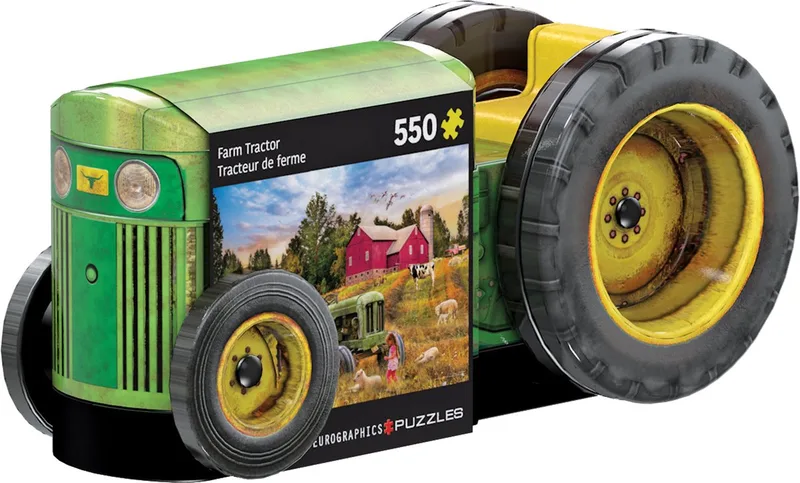 puzzel vintage tractor - 550 stukjes - metalen doos. de Eurographics, édition Multicolore – boîte