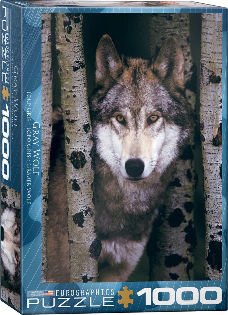 puzzel wolf - legpuzzel 1000 stukjes karton. de Eurographics, édition Multicolore – boîte 1 sur 2