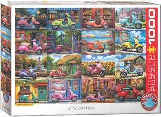 Puzzle 16 Scooters by Chris Bigelow - 1000 pièces von Eurographics – Schachtel 2 von 2