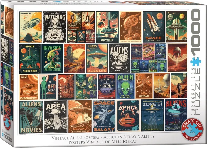Puzzle Affches Retro d'Extraterrestres - 1000 pièces van Eurographics – doos 2 van 2