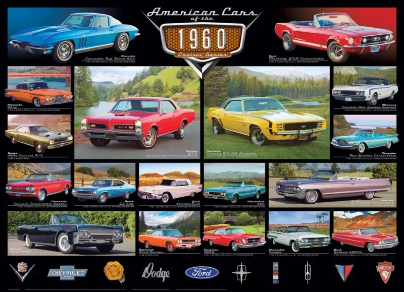 Puzzle American Cars of the 1960s - 1000 pièces van Eurographics – doos 1 van 2