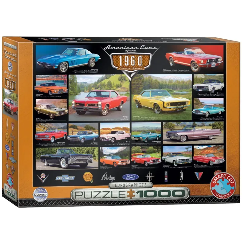 Puzzle American Cars of the 1960s - 1000 pièces van Eurographics – doos 2 van 2