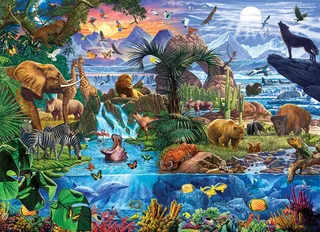 Puzzle Animaux du Monde - 5000 pièces von Eurographics – Schachtel 1 von 2