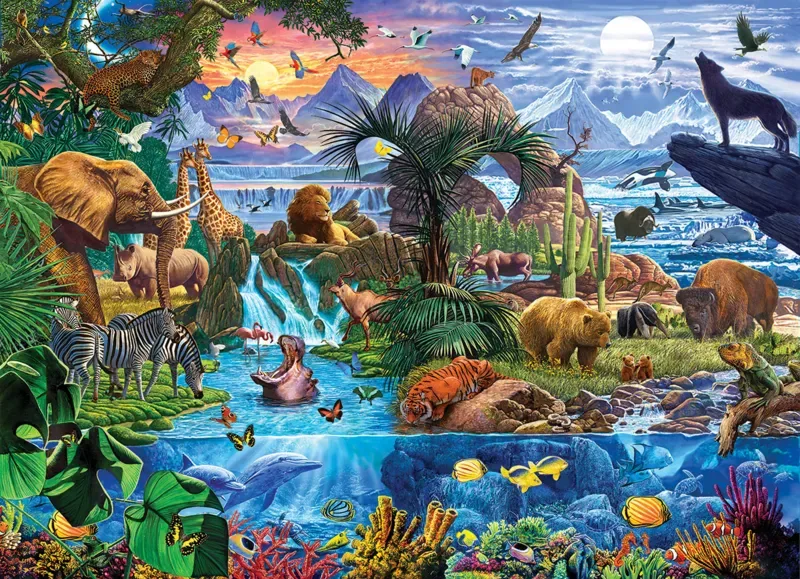 Puzzle Animaux du Monde - 5000 pièces van Eurographics – doos