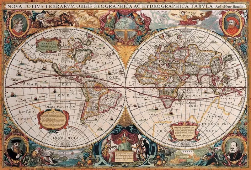 Puzzle Antique World Map - 2000 pièces de Eurographics – boîte 1 sur 2