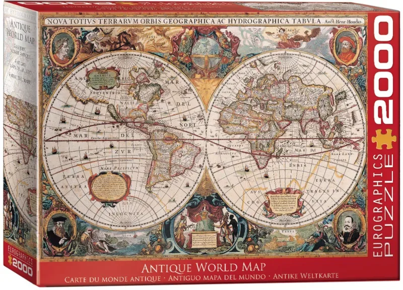 Puzzle Antique World Map - 2000 pièces de Eurographics – boîte 2 sur 2