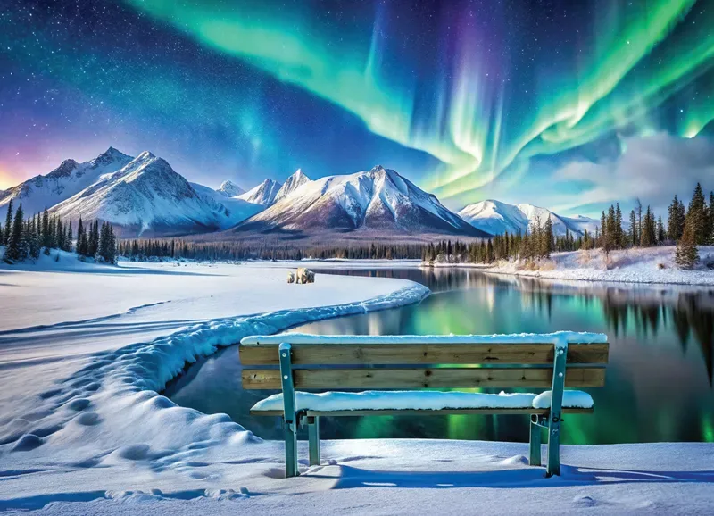 Puzzle Aurores Boréales du Yukon - 1000 pièces de Eurographics – boîte