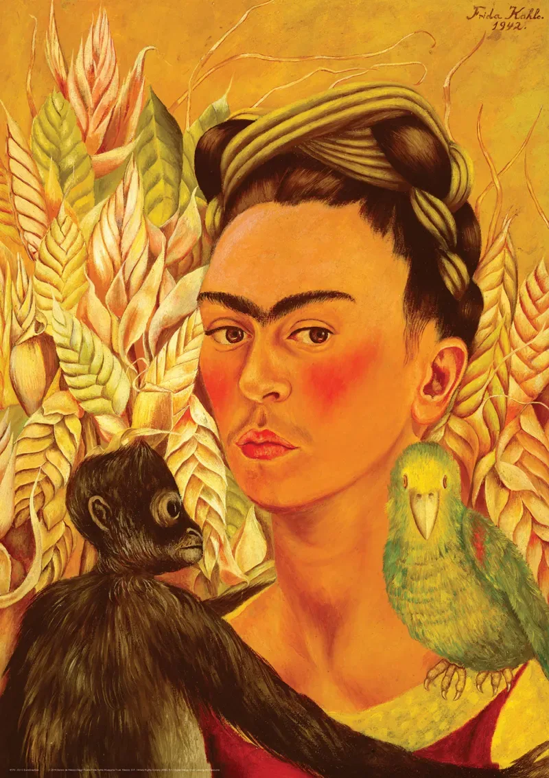 Puzzle Autoportrait avec le Singe et le Perroquet - 1000 pièces van Eurographics – doos 1 van 2