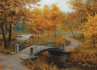 Puzzle Autumn in an Old Park by Eugene Lushpin - 1000 pièces de Eurographics – boîte 1 sur 2