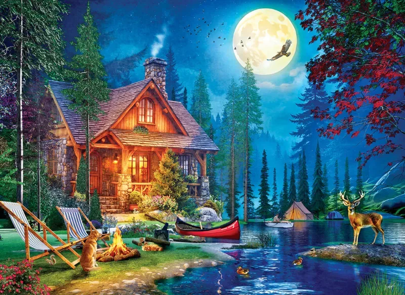 Puzzle Cabine du Lac Lune - 1000 pièces de Eurographics – boîte