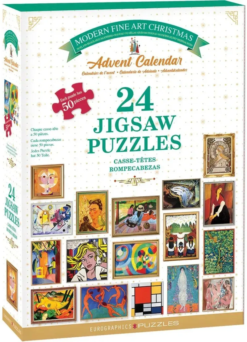 Puzzle Calendrier de l'Avent - Modern Fine Art - 24 Puzzles - 26 à 50 pièces van Eurographics – doos