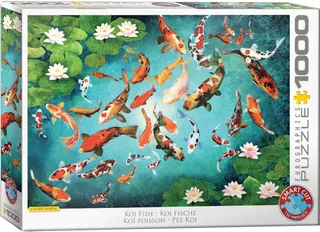 Puzzle Carpes Koi Colorées - 1000 pièces van Eurographics – doos 2 van 2