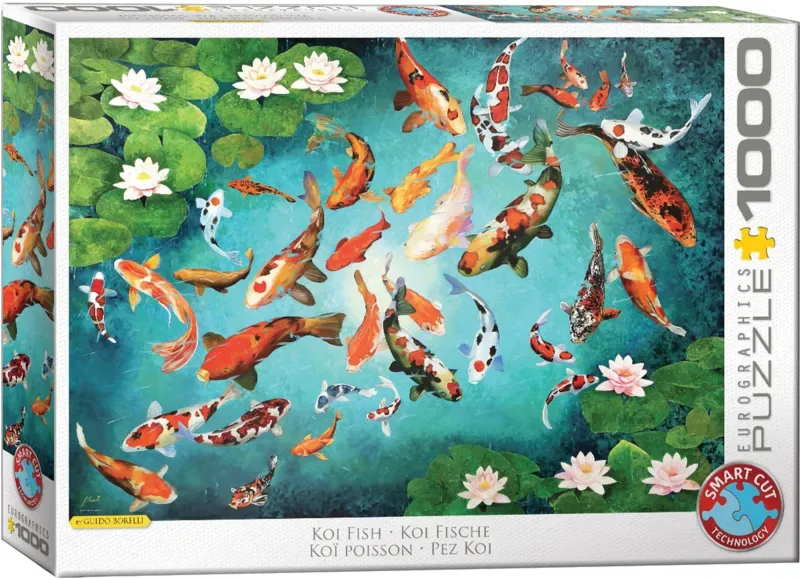 Puzzle Carpes Koi Colorées - 1000 pièces van Eurographics – doos 2 van 2