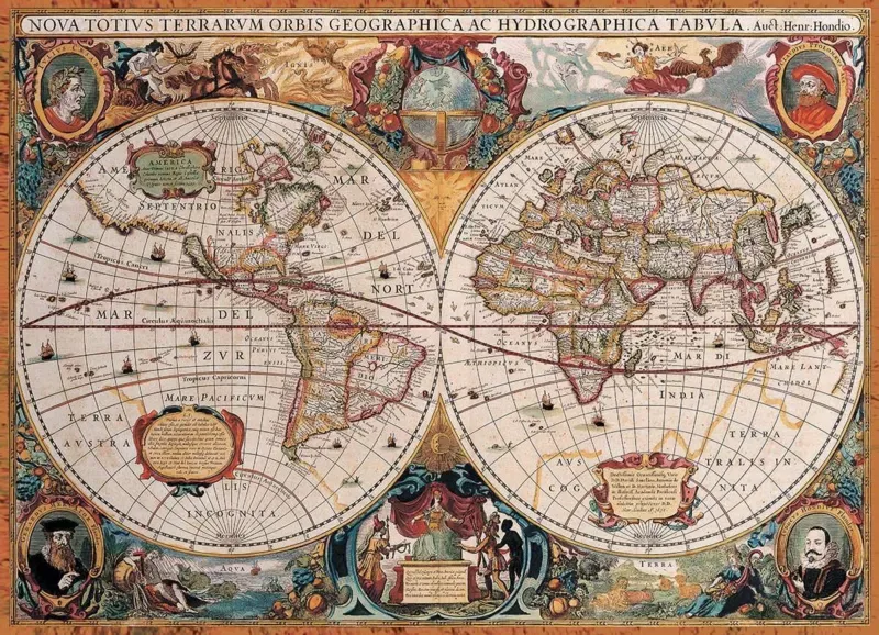 Puzzle Carte du Monde Antique - 1000 pièces de Eurographics – boîte
