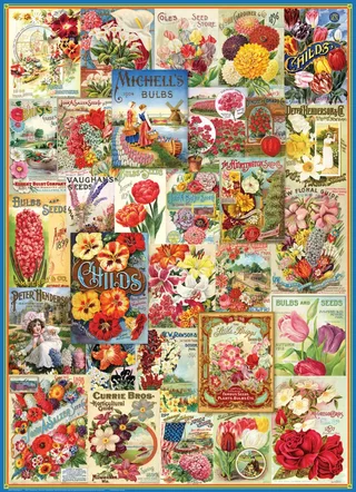Puzzle Catalogues de Graines de Fleurs - 1000 pièces van Eurographics – doos 1 van 2