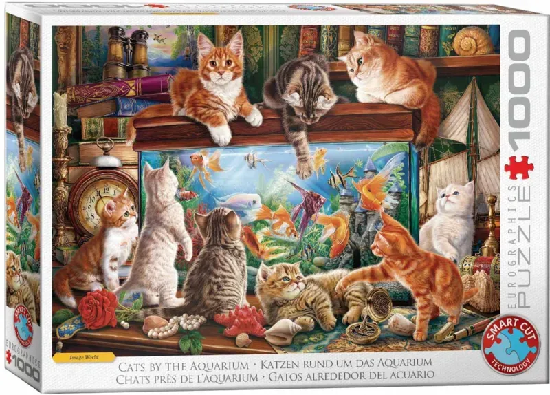 Puzzle Chats Près de L'Aquarium - 1000 pièces de Eurographics – boîte 2 sur 2