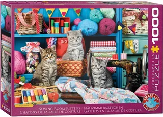 Puzzle Des Chatons dans la Salle de Couture - 1000 pièces de Eurographics – boîte 2 sur 2