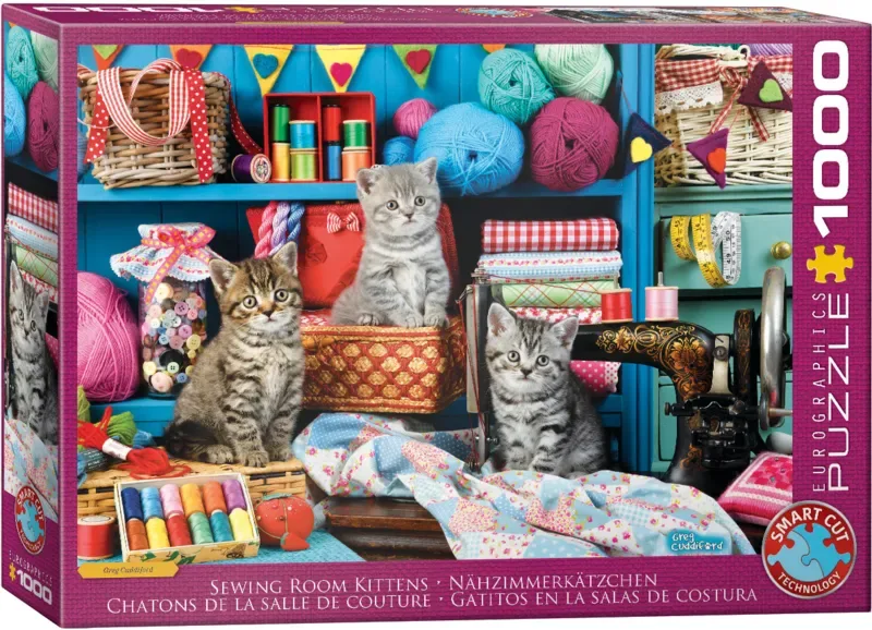 Puzzle Des Chatons dans la Salle de Couture - 1000 pièces de Eurographics – boîte 2 sur 2