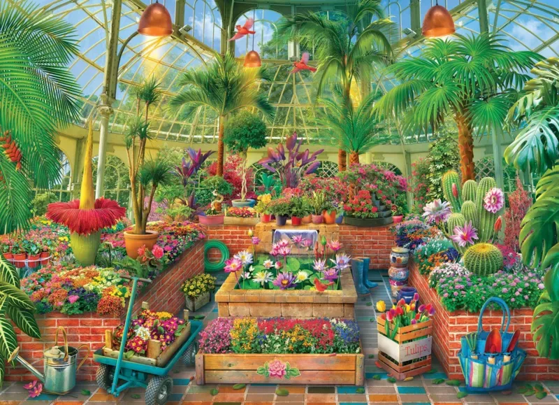 Puzzle Jardin de Serre - 1000 pièces van Eurographics – doos 1 van 2