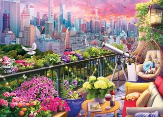 Puzzle Jardin sur le Toit de New-York - 1000 pièces de Eurographics – boîte 1 sur 2