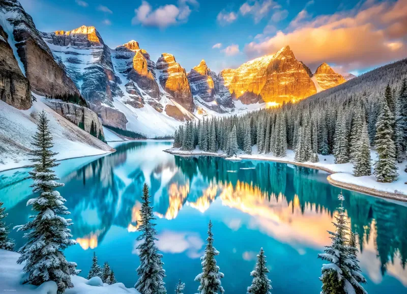 Puzzle Lac de Morraine en Hiver - 1000 pièces van Eurographics – doos
