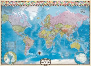 Puzzle Map of the World - 1000 pièces von Eurographics – Schachtel 1 von 2