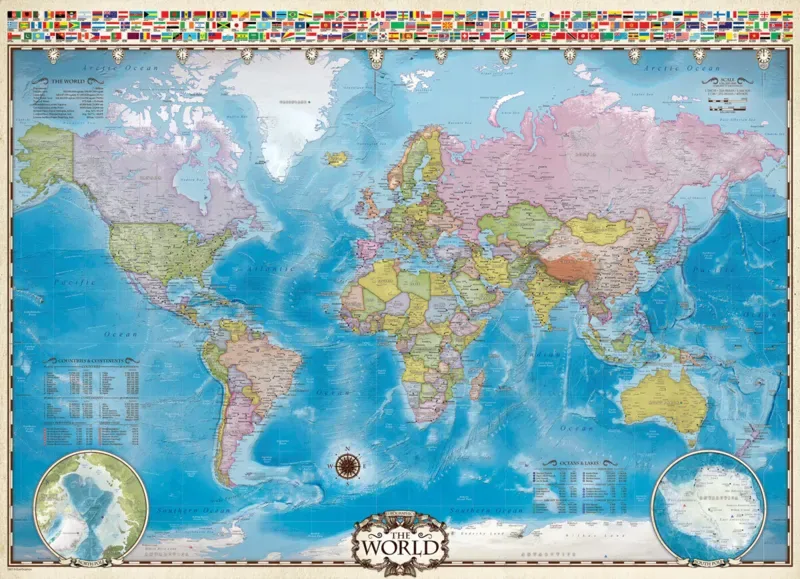 Puzzle Map of the World - 1000 pièces de Eurographics – boîte