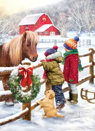 Puzzle Poney de Noël - 1000 pièces de Eurographics – boîte 1 sur 2