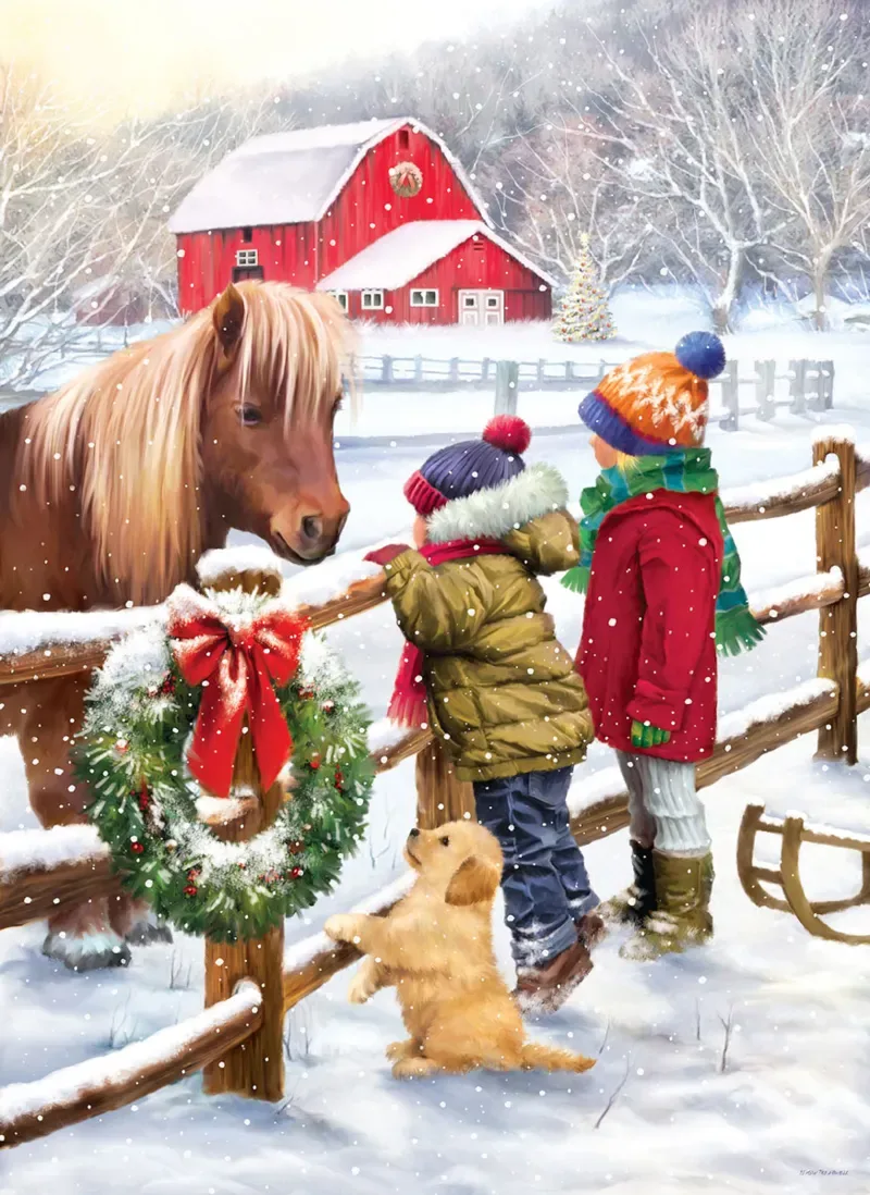 Puzzle Poney de Noël - 1000 pièces van Eurographics – doos