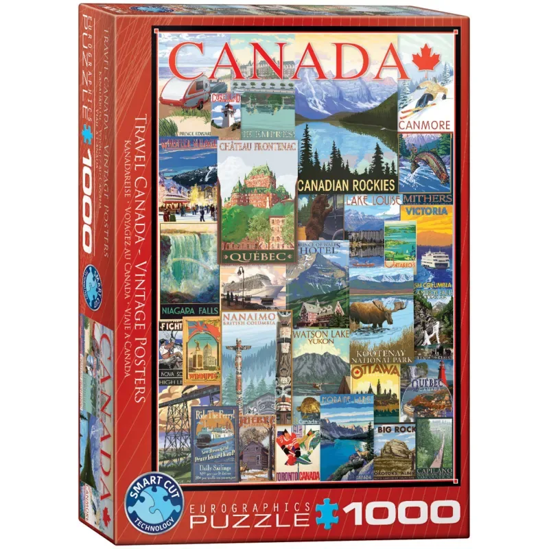 Puzzle Travel Canada Vintage Posters - 1000 pièces de Eurographics – boîte 2 sur 2