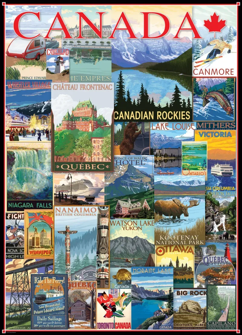 Puzzle Travel Canada Vintage Posters - 1000 pièces de Eurographics – boîte 1 sur 2