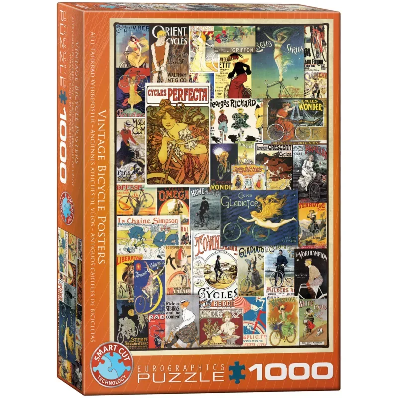 Puzzle Vintage Bicycle Posters - 1000 pièces van Eurographics – doos 2 van 2