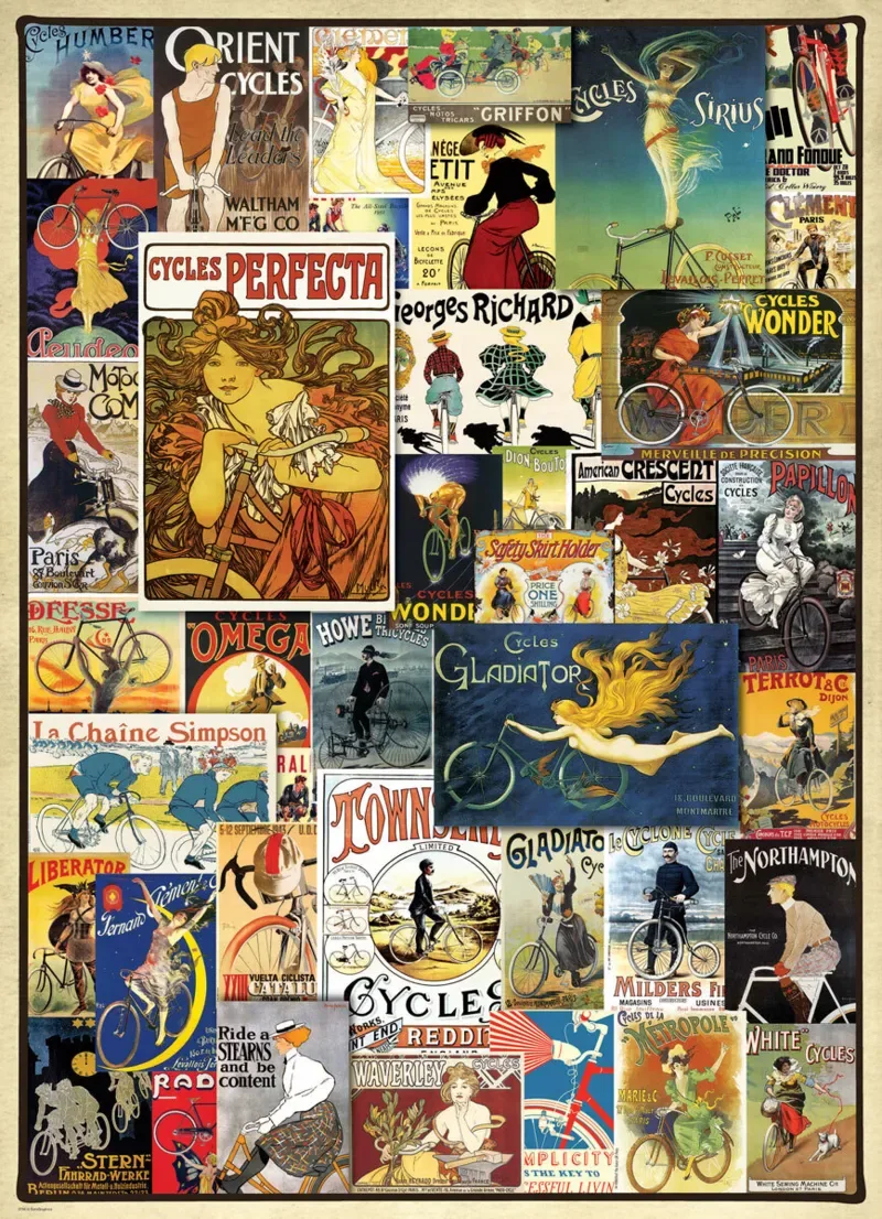 Puzzle Vintage Bicycle Posters - 1000 pièces van Eurographics – doos
