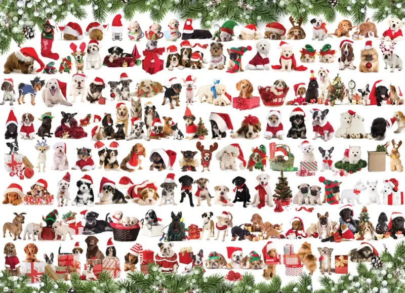 Puzzle Weihnachtshund - 1000 Teile de Eurographics – boîte
