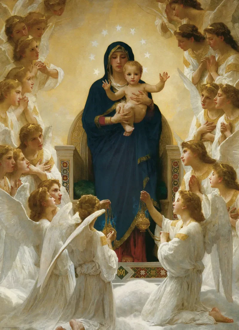 Puzzle William A. Bouguereau : Vierge avec Anges - 1000 pièces de Eurographics – boîte 1 sur 2