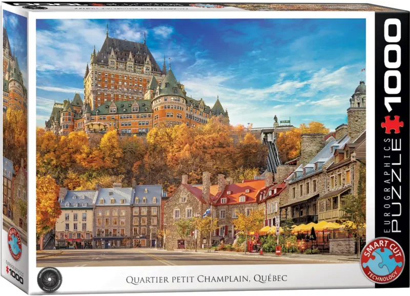 Quartier Petit Champlain, Quebec, Canada - 1000 stukjes 68×48cm (b×h) - HDR Fotografie Legpuzzel de Eurographics, édition Multicolore – boîte 2 sur 2